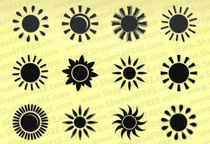 50 Photoshop Sun Shapes