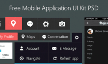 Free Mobile Application UI Kit PSD - cssauthor.com