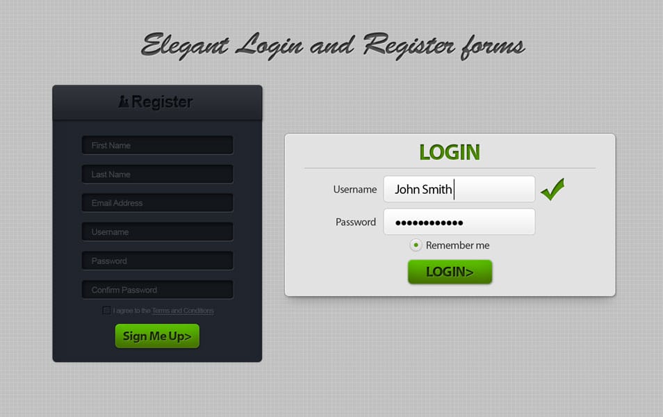 Professional register and login forms set psd - welovesolo.