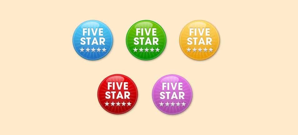 Five Star Badges PSD