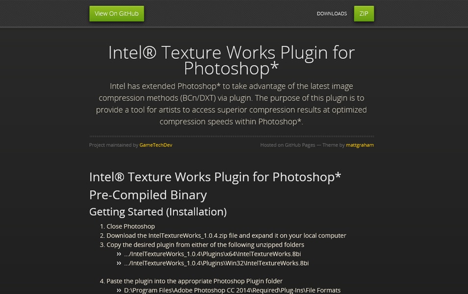 intel texture works plugin for photoshop download