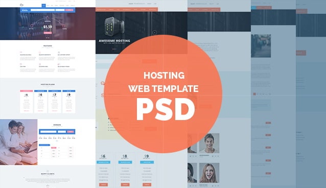 Free Hosting Web Template PSD