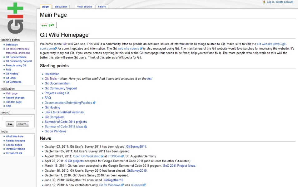 Git Wiki Homepage