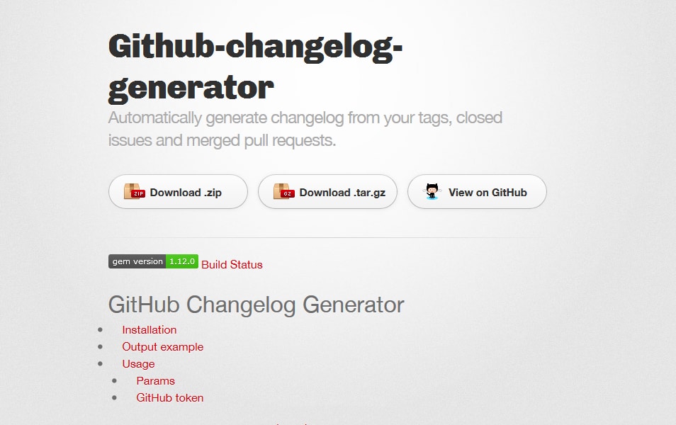 GitHub Changelog Generator