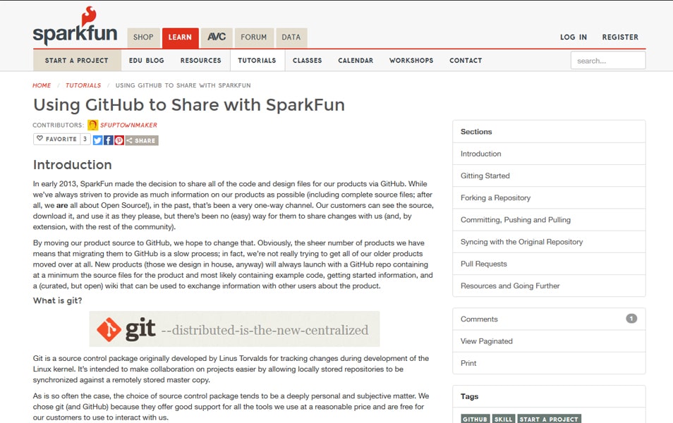 Using GitHub to Share with SparkFun