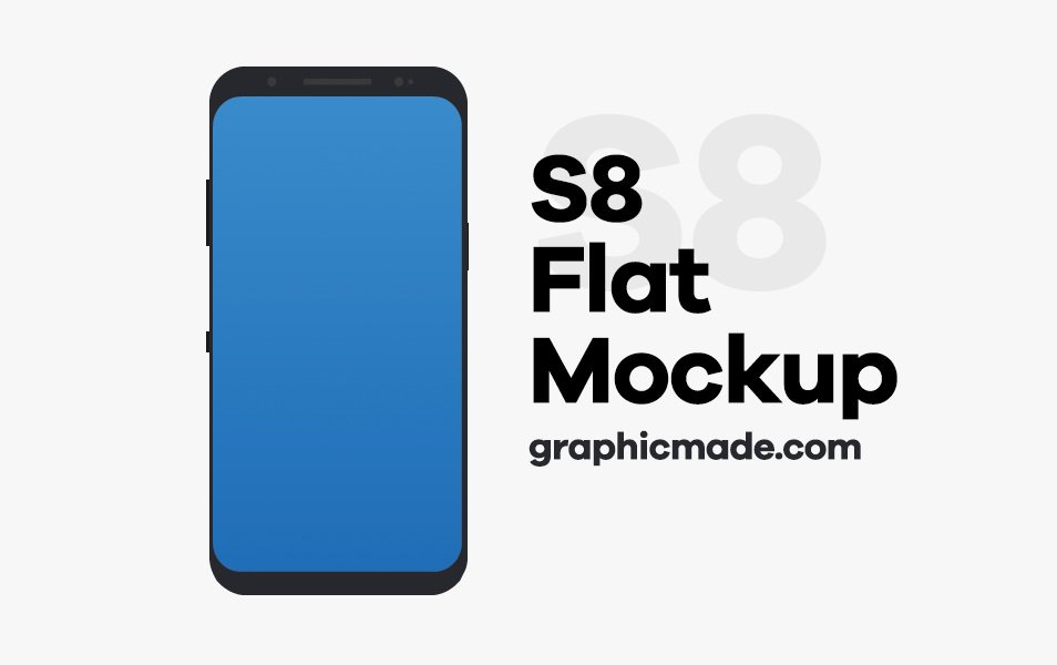 Samsung Galaxy S8 Flat Mockup