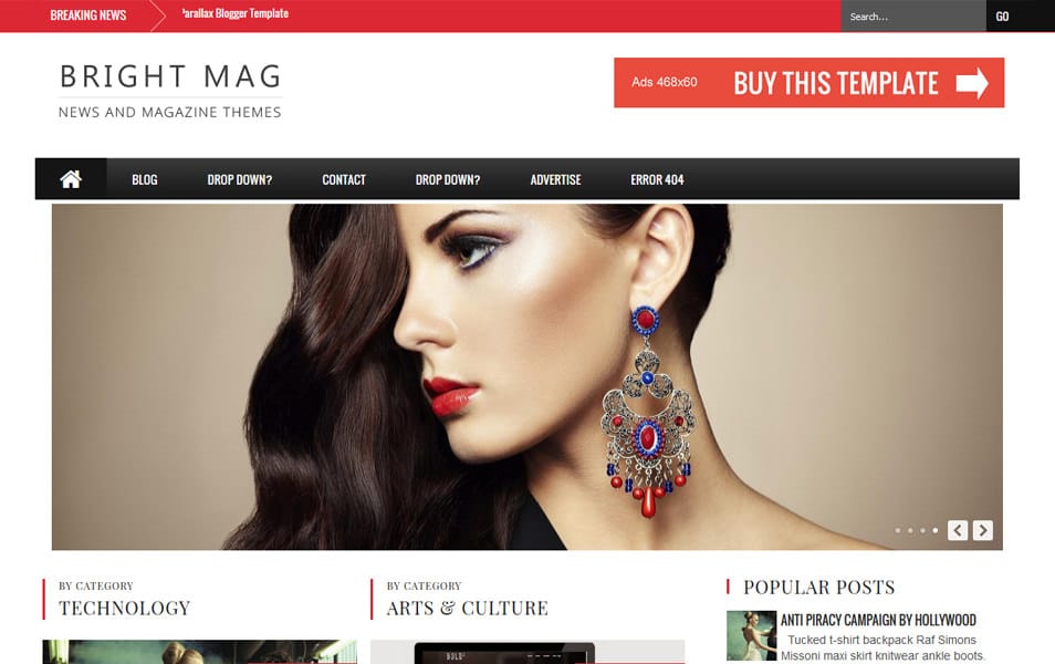 Bright Mag Responsive Magazine Blogger Template