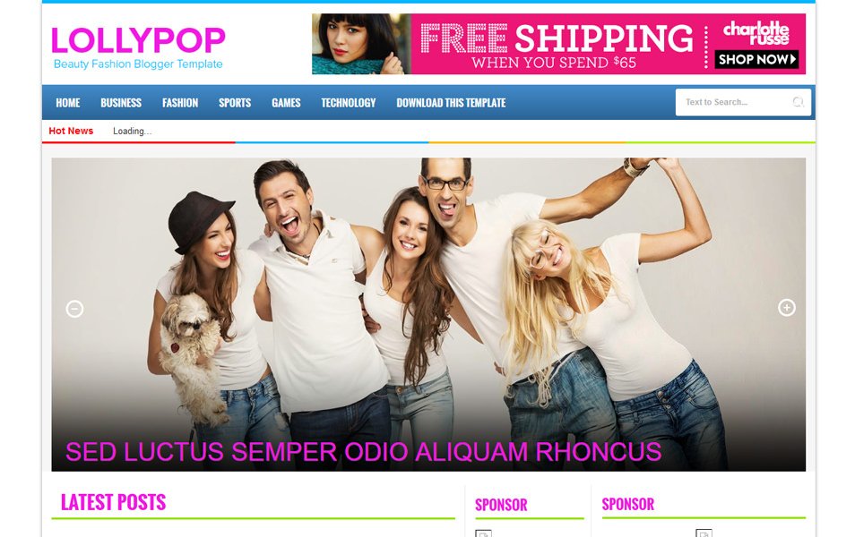 LollyPop Magazine Blogger Template