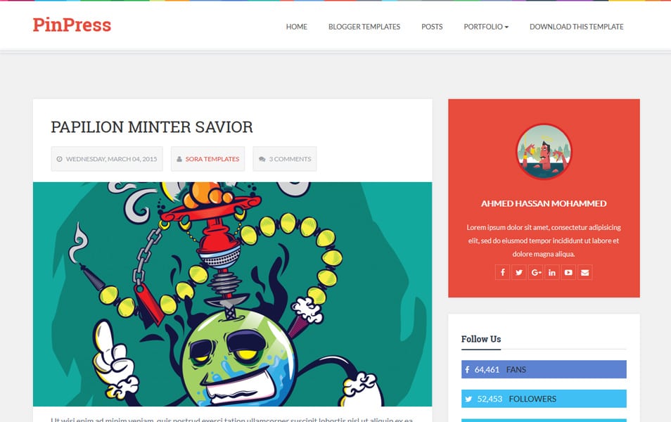 PinPress Responsive Blogger Template