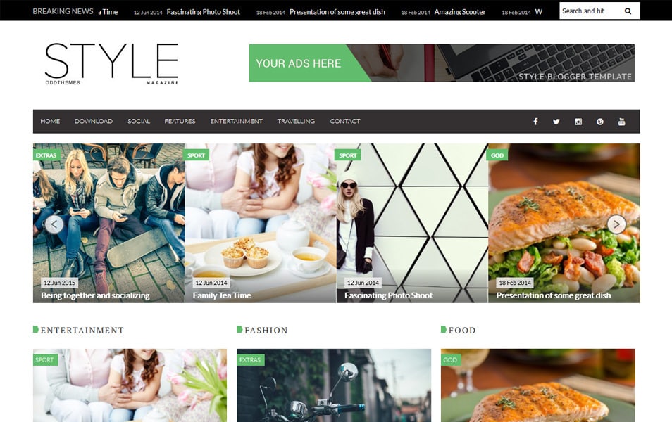 Style Magazine Blogger Template