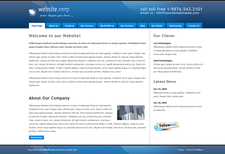 Website Corp Drupal 6 Template