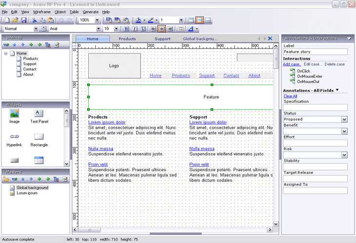 wireframe axure rp