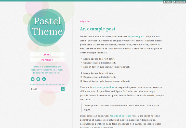 Pastel Tumblr Theme