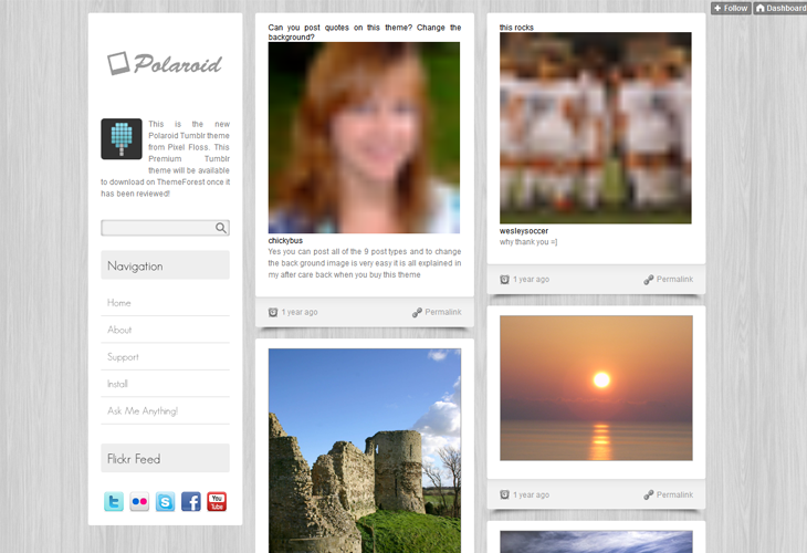 Polaroid Tumblr Theme
