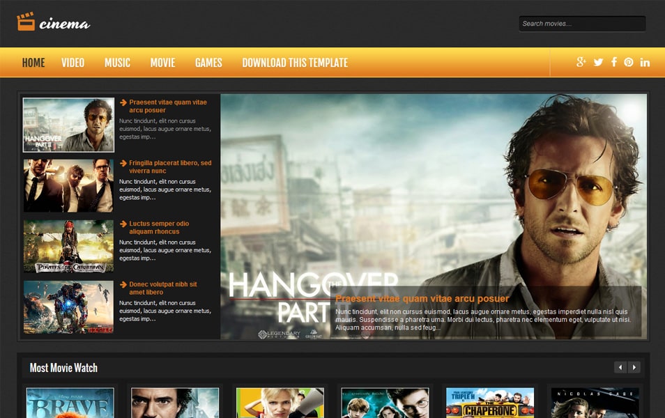 Cinema Responsive Blogger Template