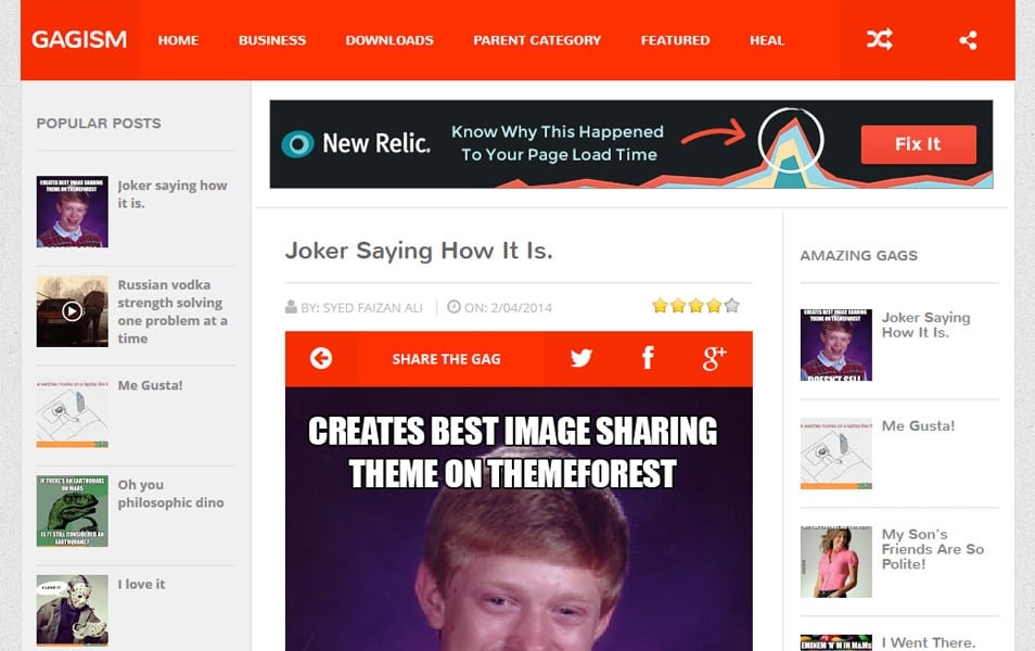 Gagism Responsive Blogger Template