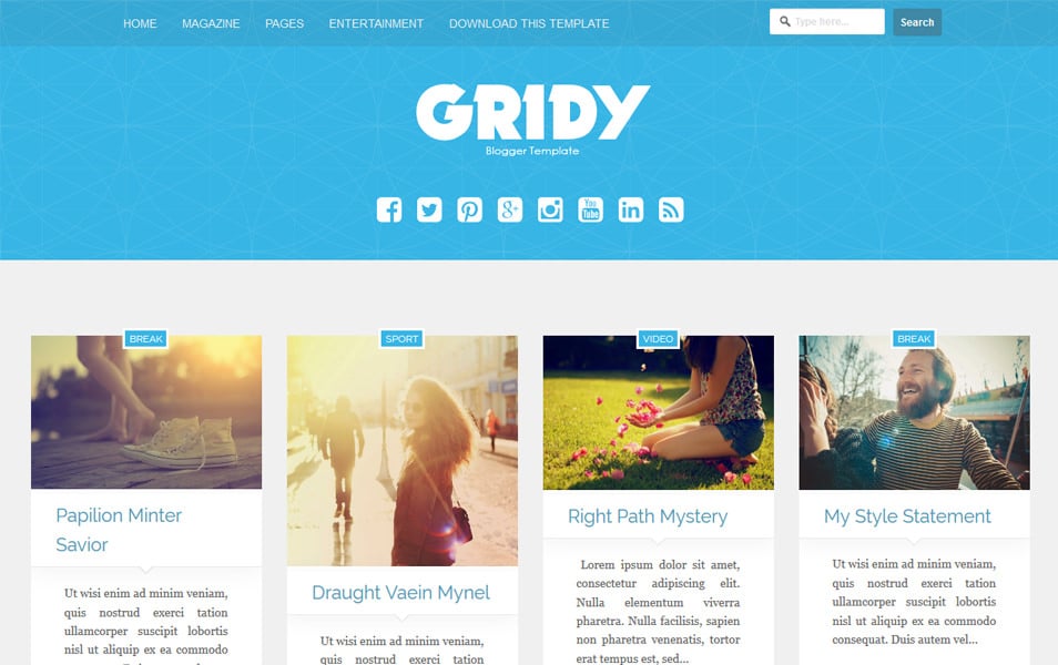 Gridy Responsive Blogger Template