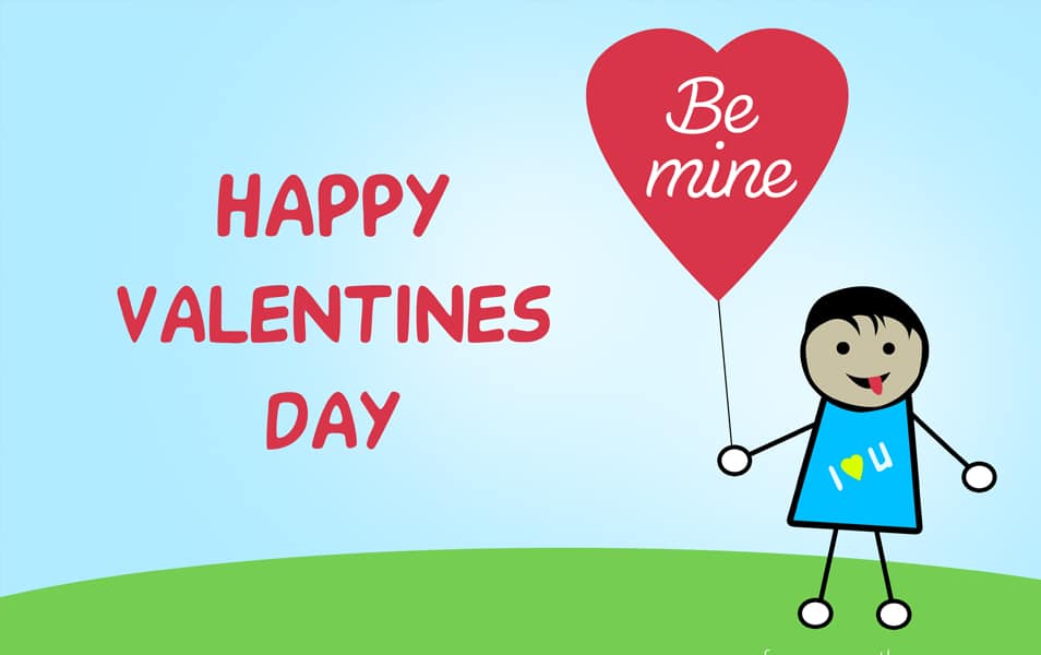 Kids Valentines Day Card PSD