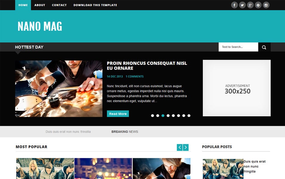 Nano Mag Responsive Blogger Template