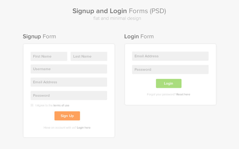Beautiful Free Web Form PSD Templates
