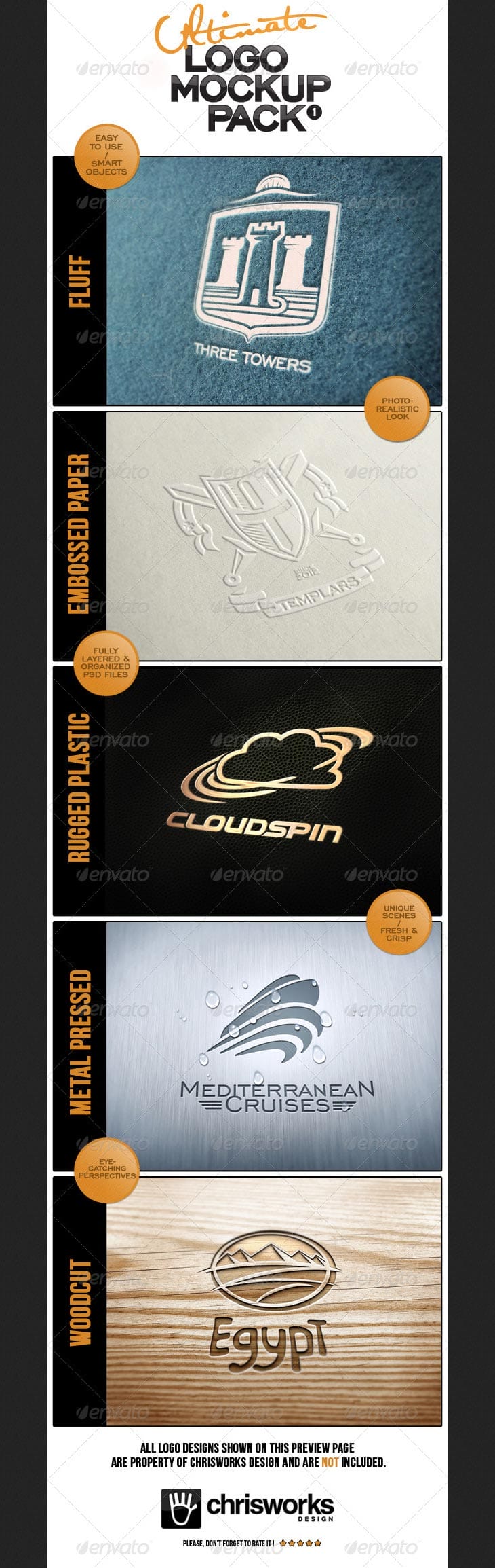 logo photorealistic pack 5 mockup download Photorealistic 20 Best Pack Logo Mockup