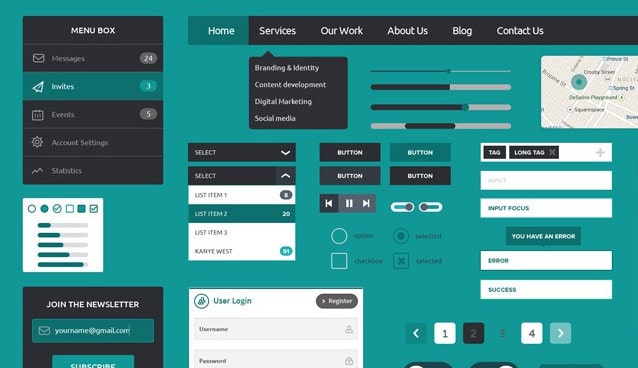 Free Flat GUI Templates Â» 25 Best Free Flat Style UI Design KIts