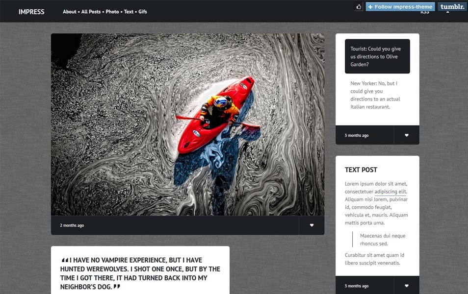 Impress - Responsive Tumblr Theme 