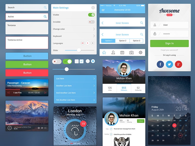 Download 50+ Latest Free Mobile UI Elements Design Kits