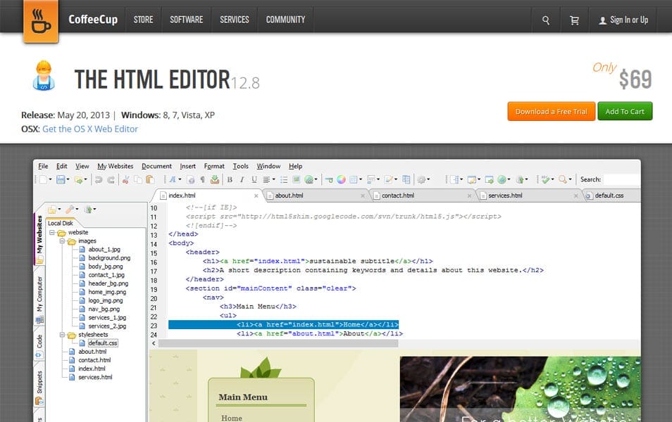 arachnophilia html editor