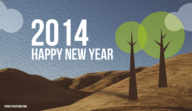 2014 New Year Greeting Cards PSD