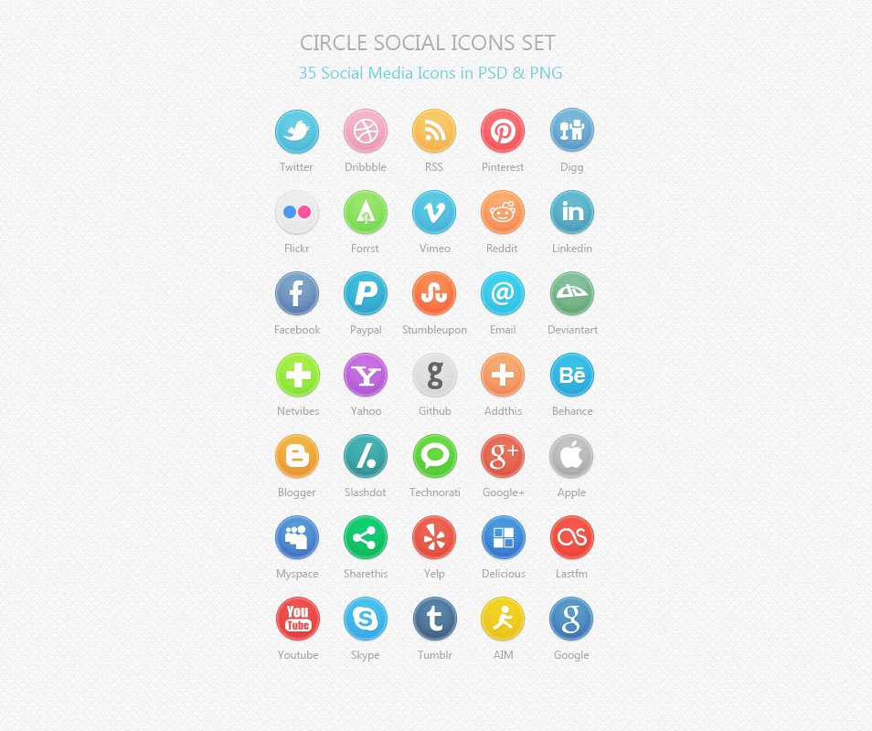 500+ Best Free Social Media Icon Sets › Free Icon Sets