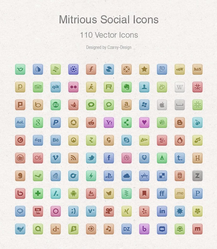 500+ High Quality Free Social Media Icon Sets