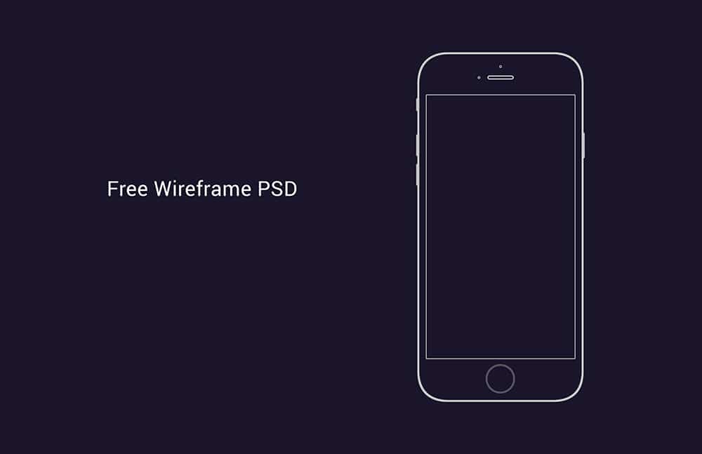 Free iPhone 6 Wireframe PSD