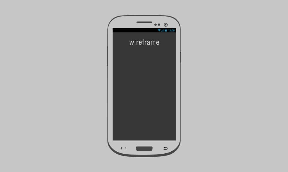 Galaxy S3 Wireframe PSD