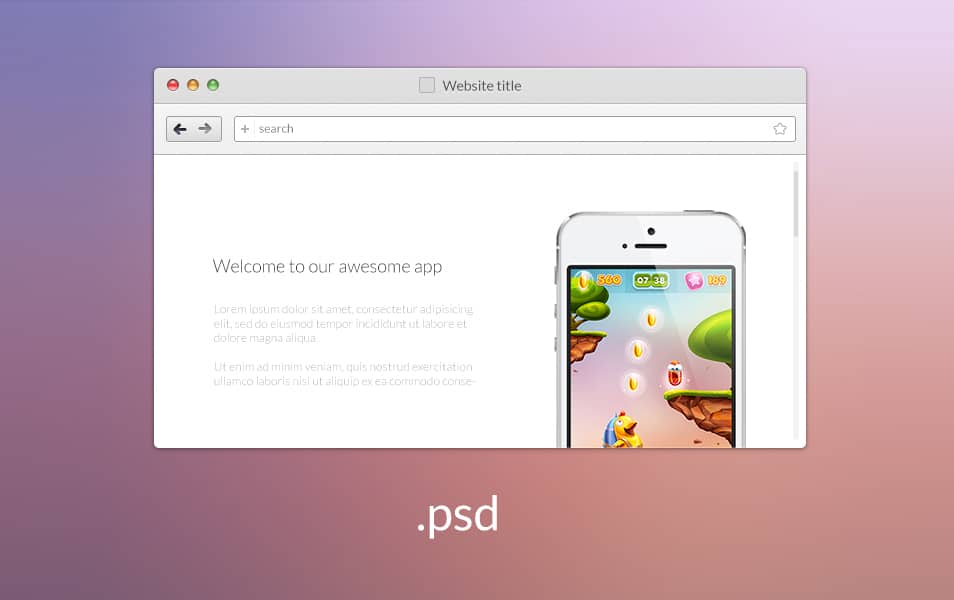 web browser psd