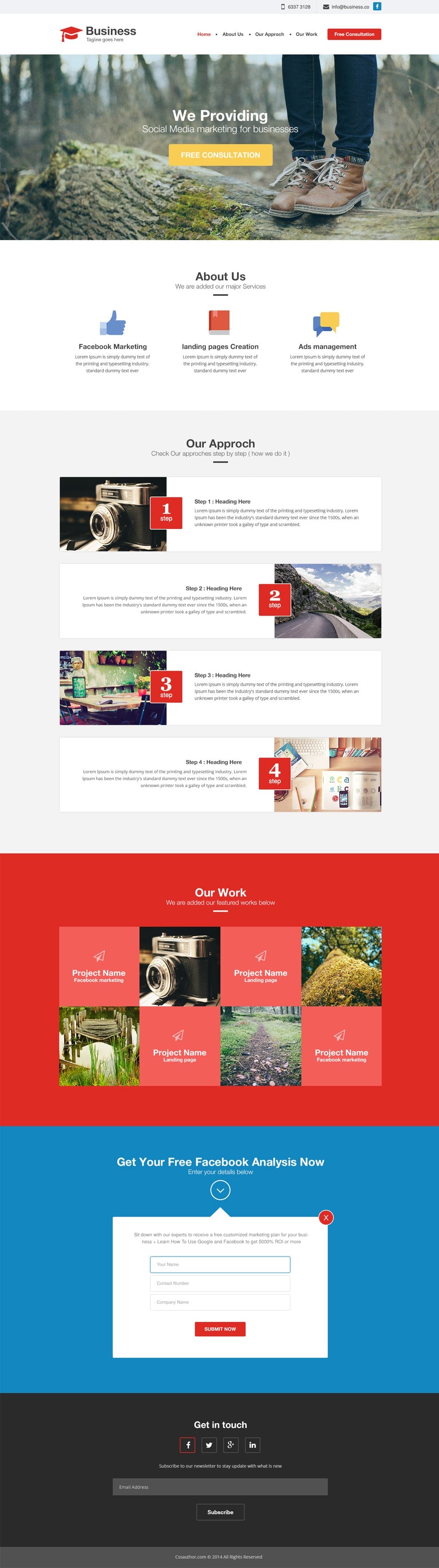 Agency / Business Website Template PSDCSS Author Web Design Resources