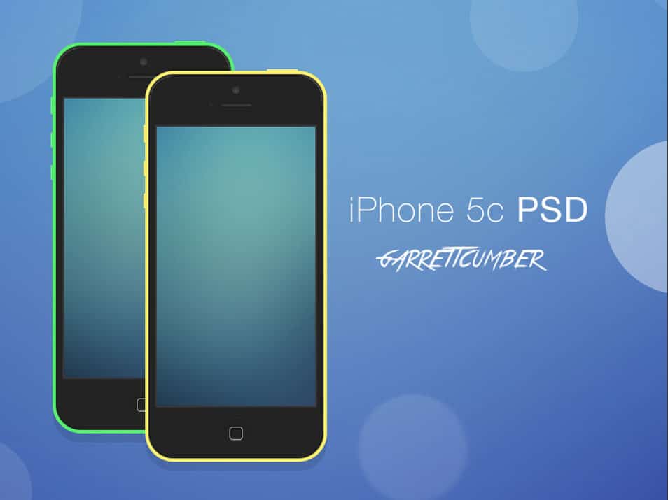 iPhone 5C flat mockups