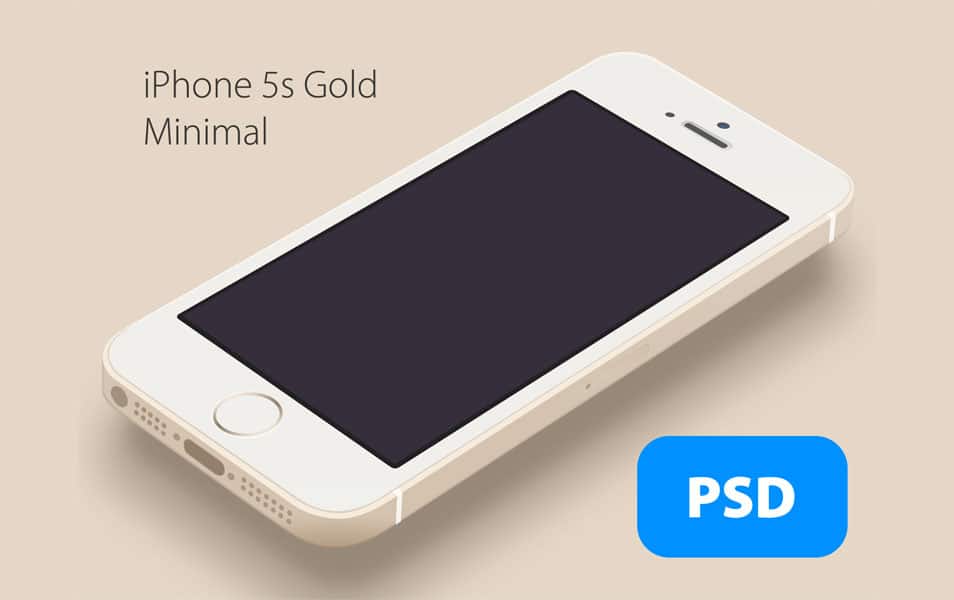 iPhone 5s Minimal Gold - Free PSD