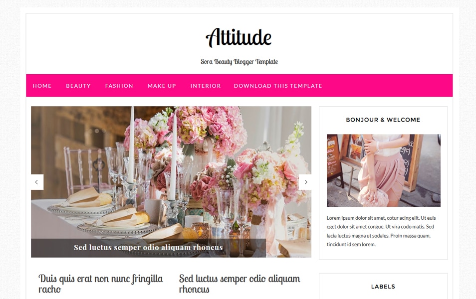 Attitude Fashion Blogger Template