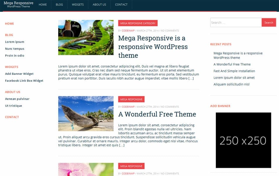 MegaResponsive Lite - Free Responsive Theme