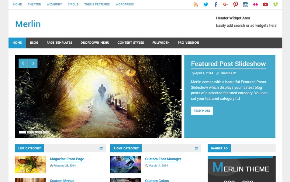 Merlin Responsive WordPress Theme