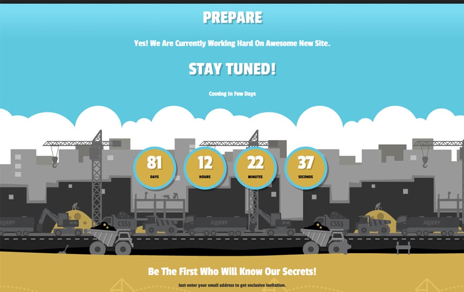 Prepare Responsive Under Construction Blogger Template