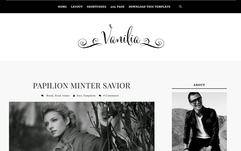 Vanilia Responsive Blogger Template