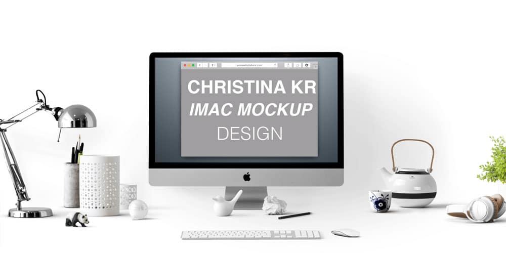 Free iMac Mockup with Editable Smart Objects