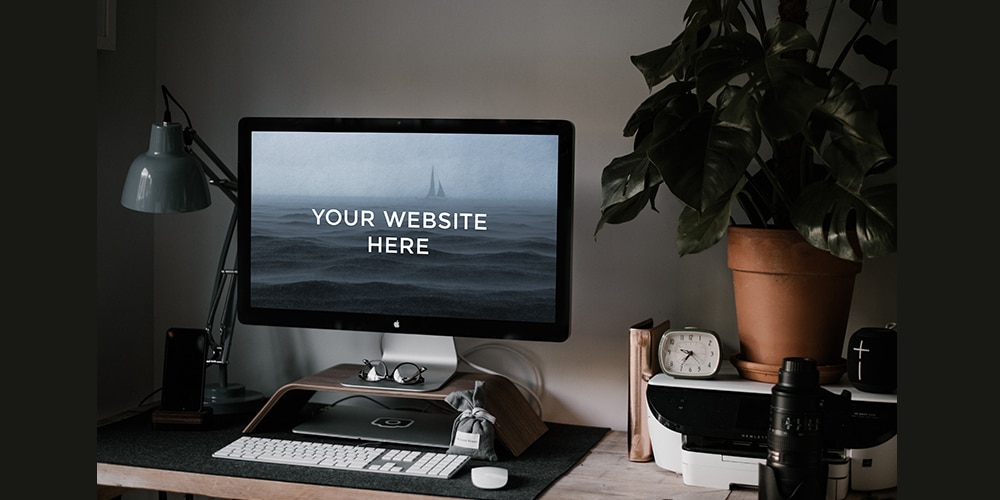 Workspace iMac Mockup PSD