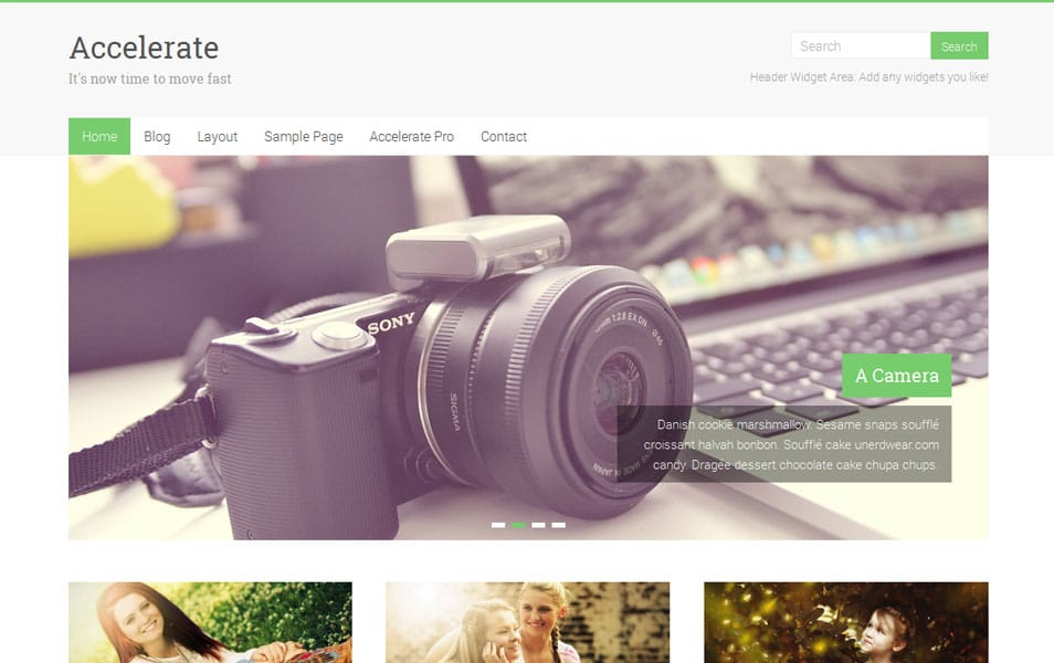 Accelerate Free Portfolio WordPress Theme