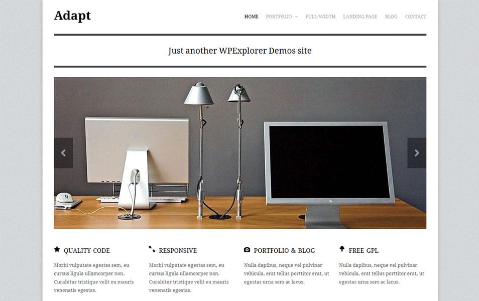 Adapt Free Portfolio WordPress Theme