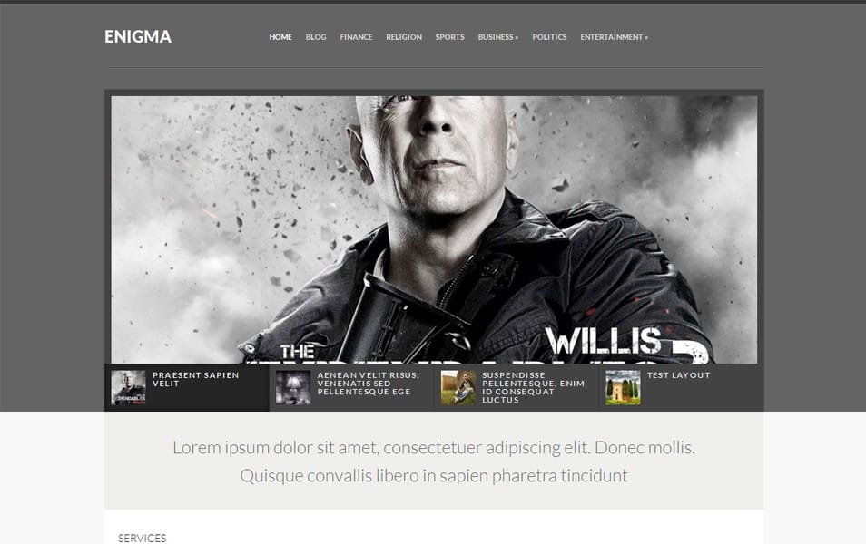 Enigma Free Portfolio WordPress Theme