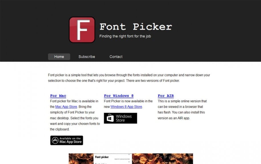 website font picker