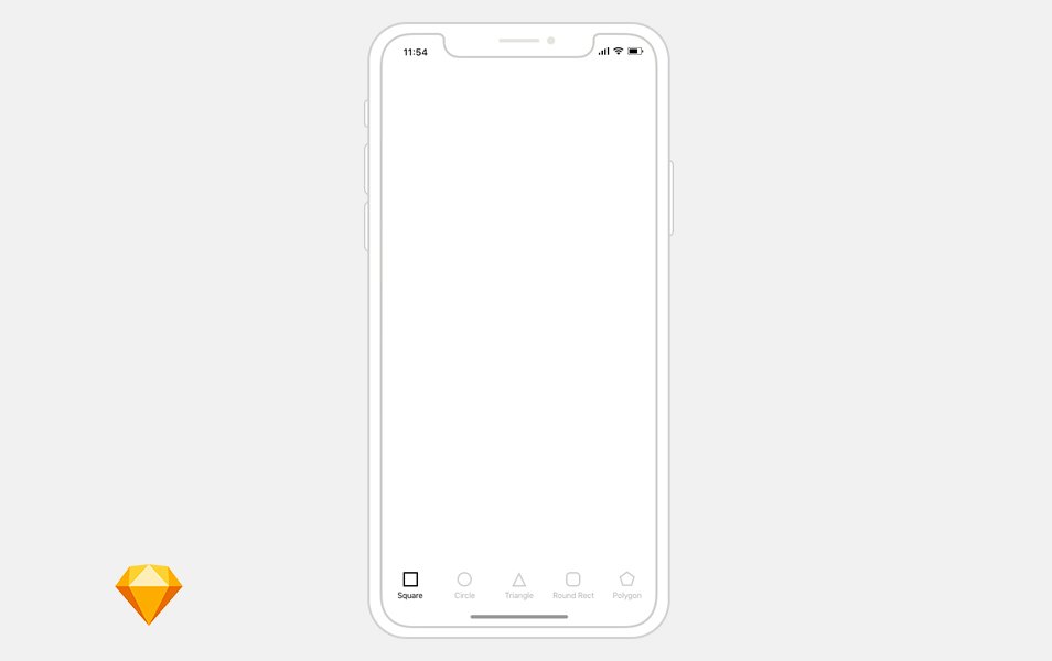 Free iPhone X Wireframe Template